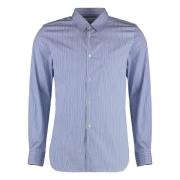 Gestreept Katoenen Shirt Ronde Zoom Comme des Garçons , Blue , Heren