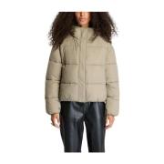 Korte Logo Jas Moderne Stijl Calvin Klein , Beige , Dames