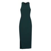 Groene Viscose Jurk met Strass Detail Pinko , Green , Dames