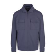 Blauw Katoenmix Heren Overshirt Hugo Boss , Blue , Heren