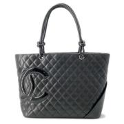 Pre-owned Leather totes Chanel Vintage , Black , Dames