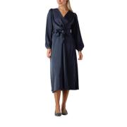 Elegante Sateen Jurk voor Vrouwen Neo Noir , Blue , Dames