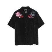 Dual Phanters Camp Collar Shirt Maharishi , Black , Heren