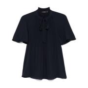 Adar Blouse met Korte Mouwen Ralph Lauren , Blue , Dames