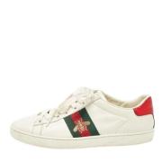 Pre-owned Leather sneakers Gucci Vintage , White , Dames