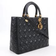 Pre-owned Leather handbags Dior Vintage , Black , Dames