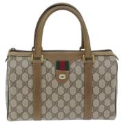 Pre-owned Leather travel-bags Gucci Vintage , Beige , Dames