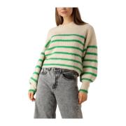 Gestreepte Crop Gebreide Trui Co'Couture , Green , Dames