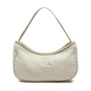 Compact Chic Faux Fur Sluiting Tas Calvin Klein Jeans , Beige , Dames