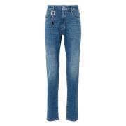 Casual Skinny Beige Denim Jeans Paul & Shark , Blue , Heren