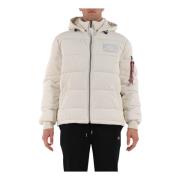 Gewatteerde Hoodie met Rits Alpha Industries , White , Heren