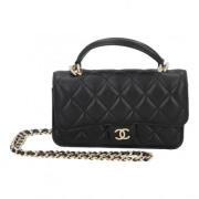 Pre-owned Leather chanel-bags Chanel Vintage , Black , Dames