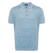 Beige Linnen Polo Shirt Paul & Shark , Blue , Heren