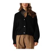 Zwarte Fancy Buttons Cardigan Gezellig Summum Woman , Black , Dames