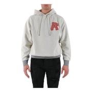 Omgekeerde kolom hoodie met patchlogo Aries , Gray , Heren