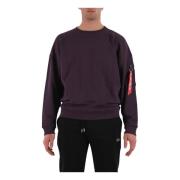 Essentials Sweatshirt Alpha Industries , Purple , Heren