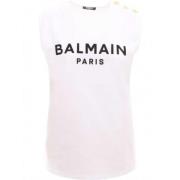 Mouwloze witte top luxe mode Balmain , White , Dames