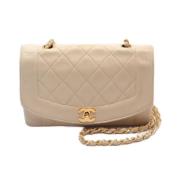 Pre-owned Leather crossbody-bags Chanel Vintage , Beige , Dames