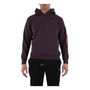 3D Logo Hoodie met Voorzak Alpha Industries , Purple , Heren