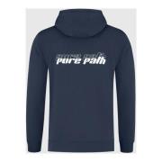 Dimensional Script Hoodie Heren Donkerblauw Pure Path , Blue , Heren