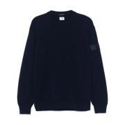 Merino Wol Crewneck Gebreide kleding C.p. Company , Blue , Heren