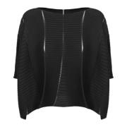 Geplooide Gebreide Top Issey Miyake , Black , Dames