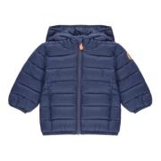 Blauwe Gewatteerde Jas met Capuchon Save The Duck , Blue , Heren