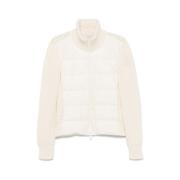 Witte Tricot Gebreide Vest Moncler , White , Dames