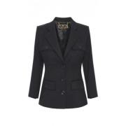 Wollen Blazer Enkele Knoop Revers Elisabetta Franchi , Black , Dames