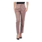 Roze Geruite Regular Fit Broek Fracomina , Pink , Dames