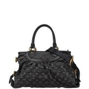 Pre-owned Canvas handbags Louis Vuitton Vintage , Black , Dames