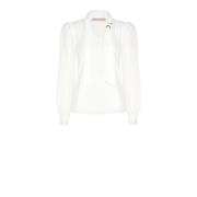 Georgette blouse met lint cascades Rinascimento , White , Dames