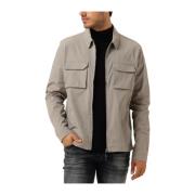 Taupe Overshirt voor Stijlvolle Mannen Pure Path , Beige , Heren