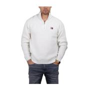 Veelzijdige Gebreide Trui met Rits Tommy Hilfiger , White , Heren