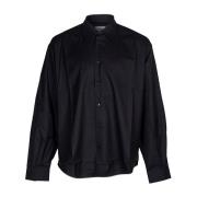 Flanellen overshirt. Italiaanse stijl. Over fit. Laneus , Black , Here...