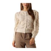 Beige Gebreid Vest voor Vrouwen Y.a.s , Beige , Dames