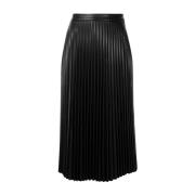 Zwarte Faux Leren Geplooide Rok Proenza Schouler , Black , Dames