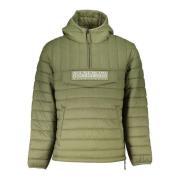 Groene Hoodie met Rits Napapijri , Green , Heren