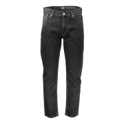 Zwarte Denim Jeans Regular Tapered Tommy Hilfiger , Black , Heren