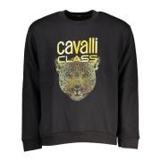 Zwarte dames sweater met lange mouwen Cavalli Class , Black , Dames