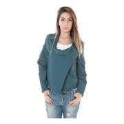 Groene Sportieve Jas Lange Mouw Logo Calvin Klein , Green , Dames