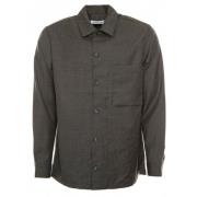 Gerecycled Wollen Overshirt met Kraag Samsøe Samsøe , Gray , Heren