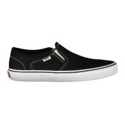 Heren Zwarte Sportschoenen, Contrastzool Vans , Black , Heren