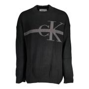 Zwarte herentrui met hoge hals Calvin Klein , Black , Heren