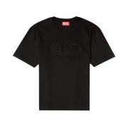 Iconisch Logo T-shirt met Ontwerp Diesel , Black , Heren