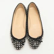 Pre-owned Leather flats Christian Louboutin Pre-owned , Black , Dames