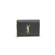 Pre-owned Leather shoulder-bags Yves Saint Laurent Vintage , Black , D...