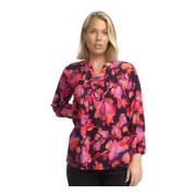 Rood Mix Blouse met V-Hals 2-Biz , Pink , Dames