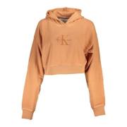 Oranje hoodie met lange mouwen en geborduurd logo Calvin Klein , Orang...