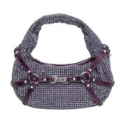 Paarse Hobo Handtas met Strass en Verstelbare Schouderband Juicy Coutu...